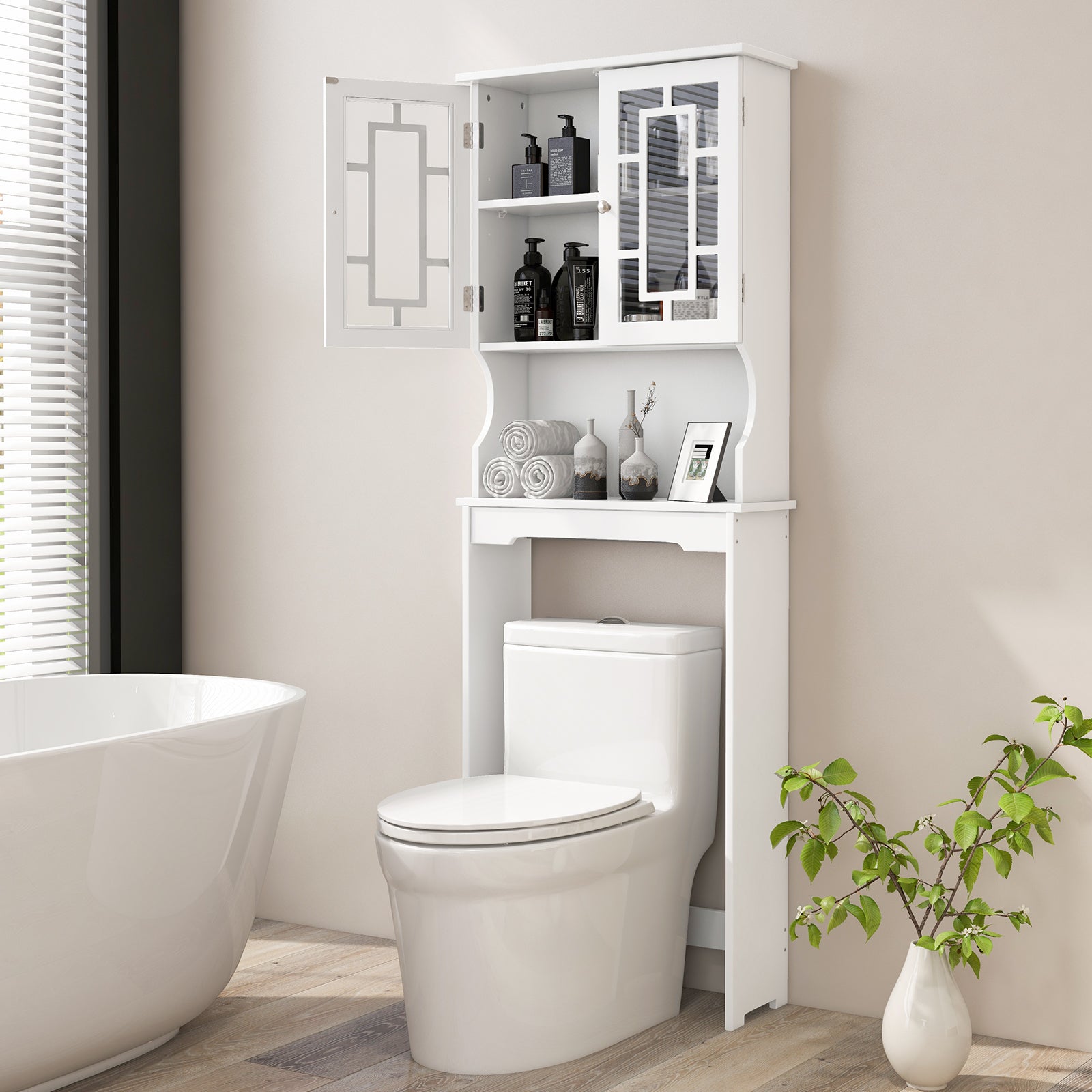 Bathroom Spacesaver Over the Toilet Door Storage CabinetÂ