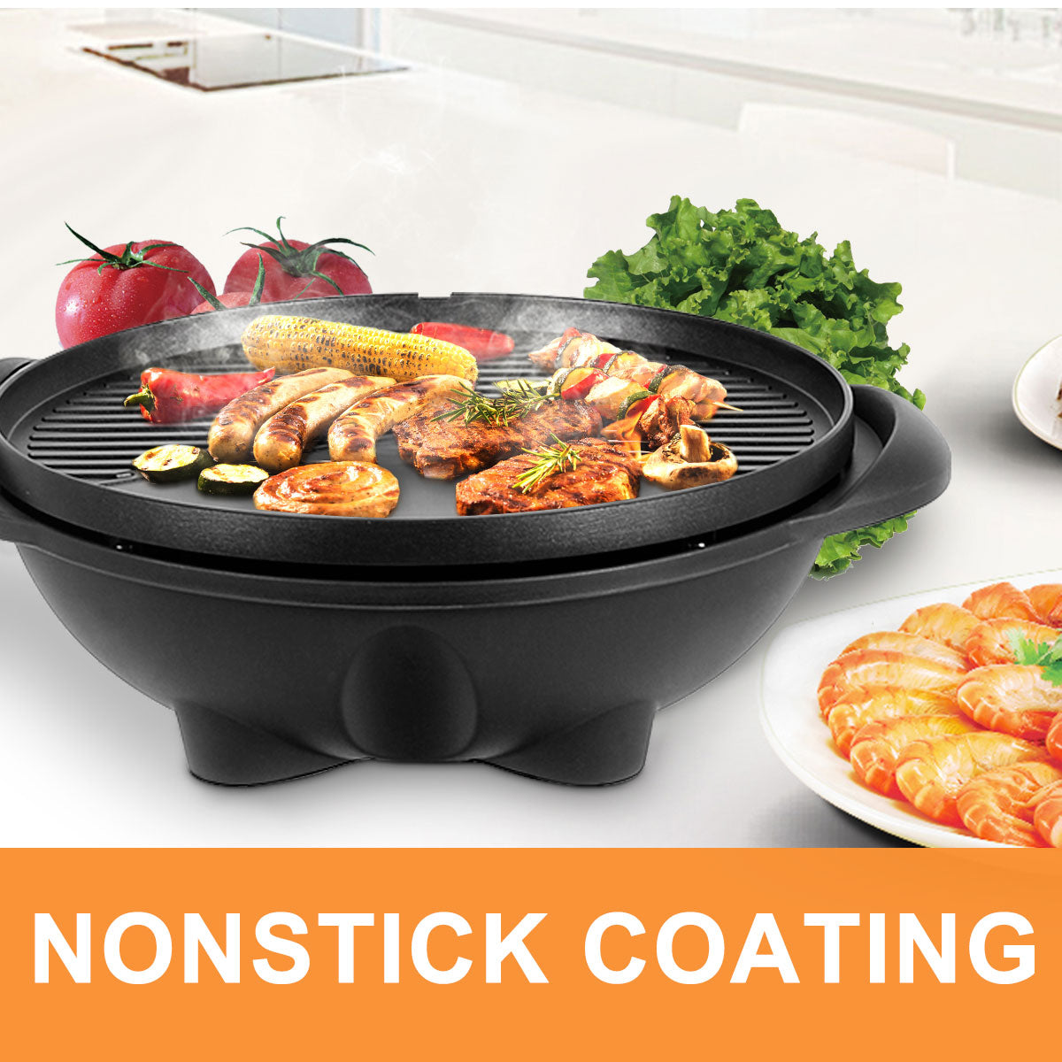 1350 W Outdoor Electric BBQ Grill with Removable StandÂ