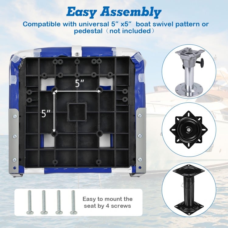 High Back Folding Boat Seats with Sponge Cushions and Flexible Hinges