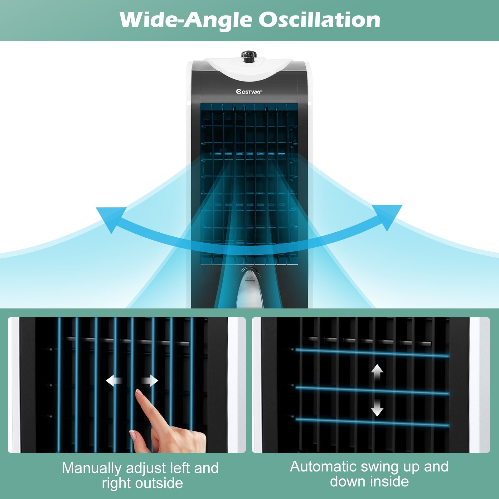 3-in-1 Portable Evaporative Air Cooler with Filter Knob for IndoorÂ