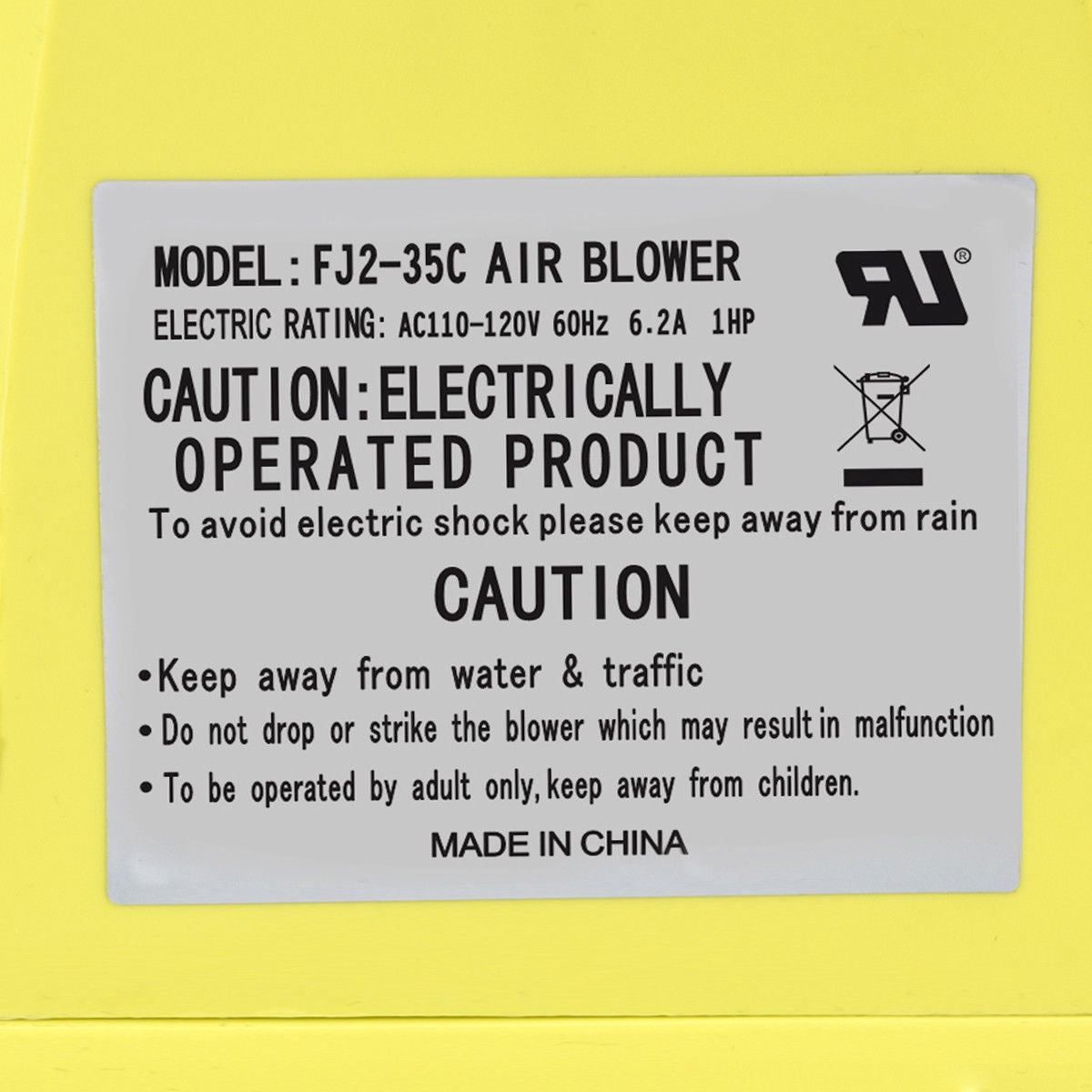 735 W 1.0 HP Air Blower Pump Fan for Inflatable Bounce HouseÂ