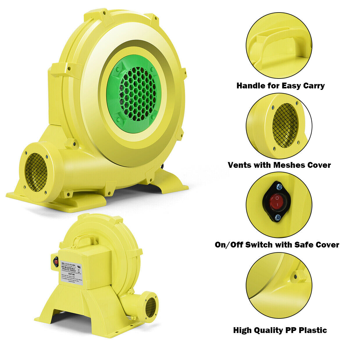 735 W 1.0 HP Air Blower Pump Fan for Inflatable Bounce HouseÂ