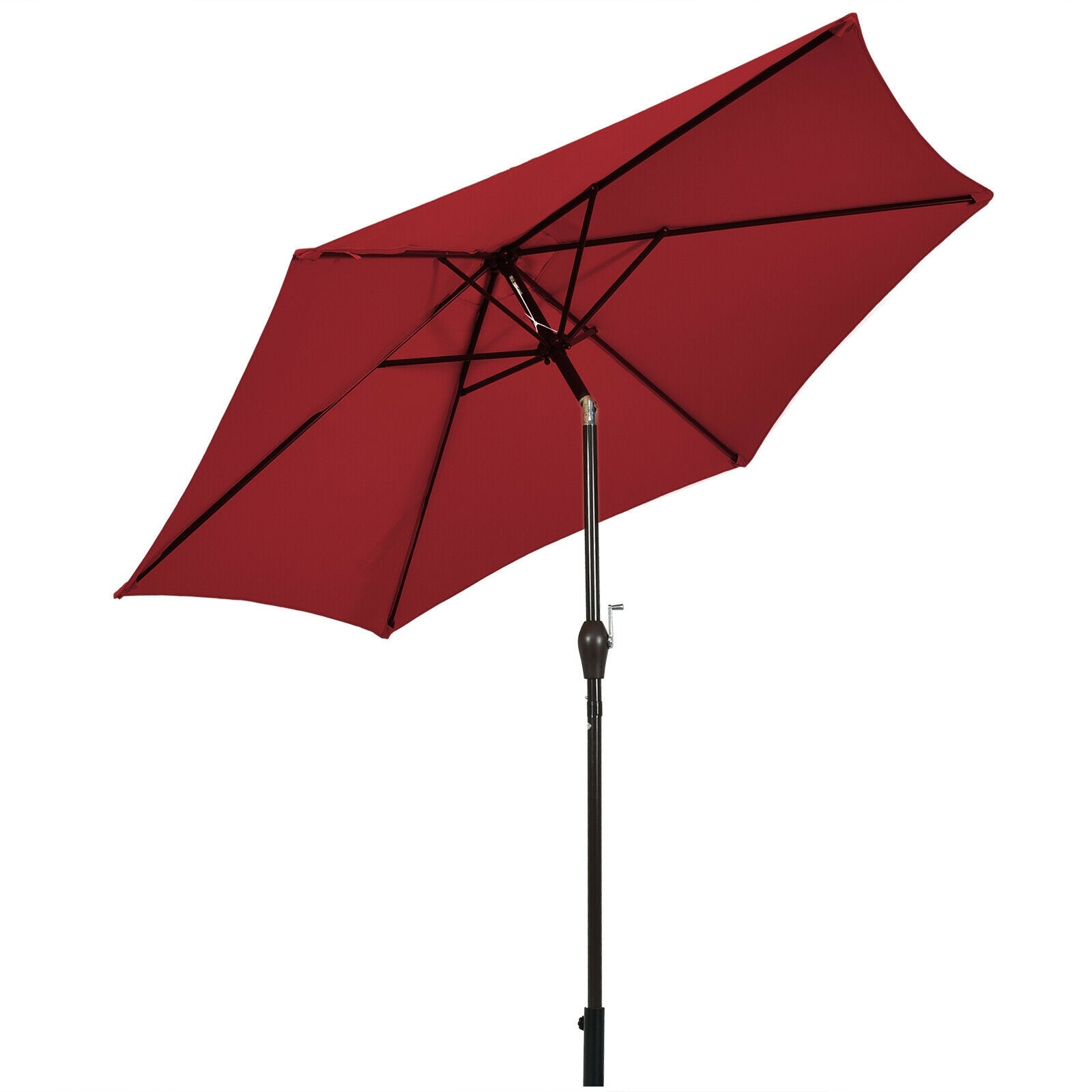 9FT Patio Umbrella Patio Market Steel Tilt W/ Crank Outdoor Yard Garden-BurgundyÂ