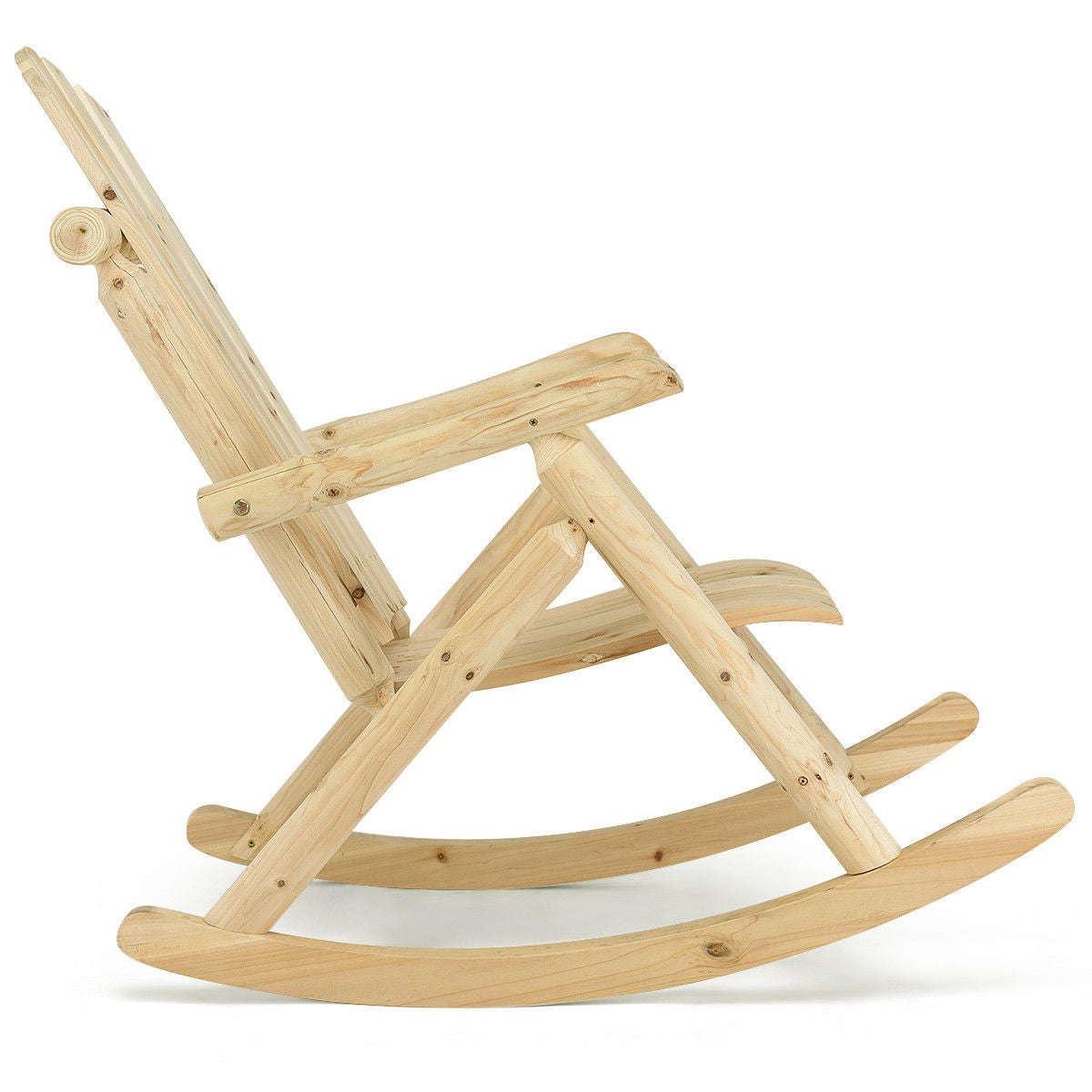 Wood Single Porch Rocker Lounge Patio Rocking ChairÂ