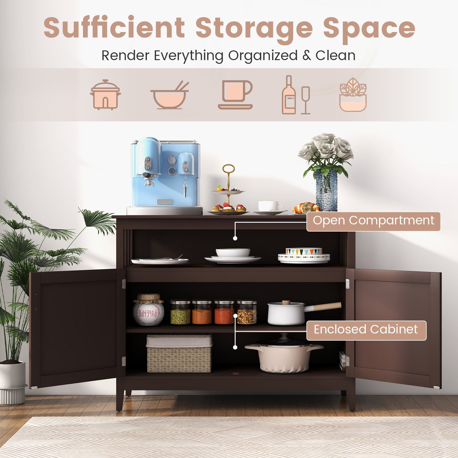 Modern Practical and Beautiful Wooden Kitchen Lockers with Large Storage SpaceÂ