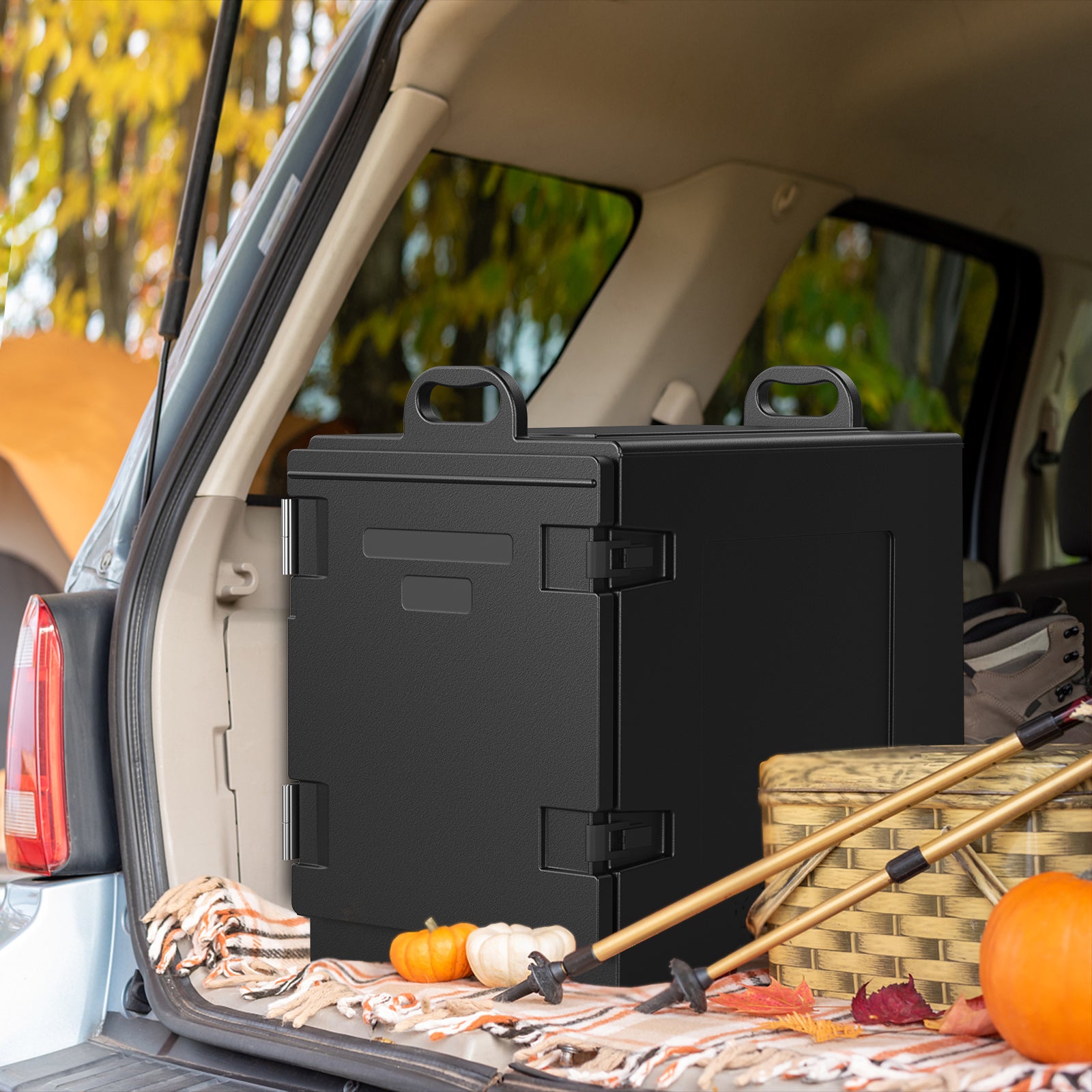 81 Quart Capacity End-loading Insulated Food Pan Carrier-BlackÂ