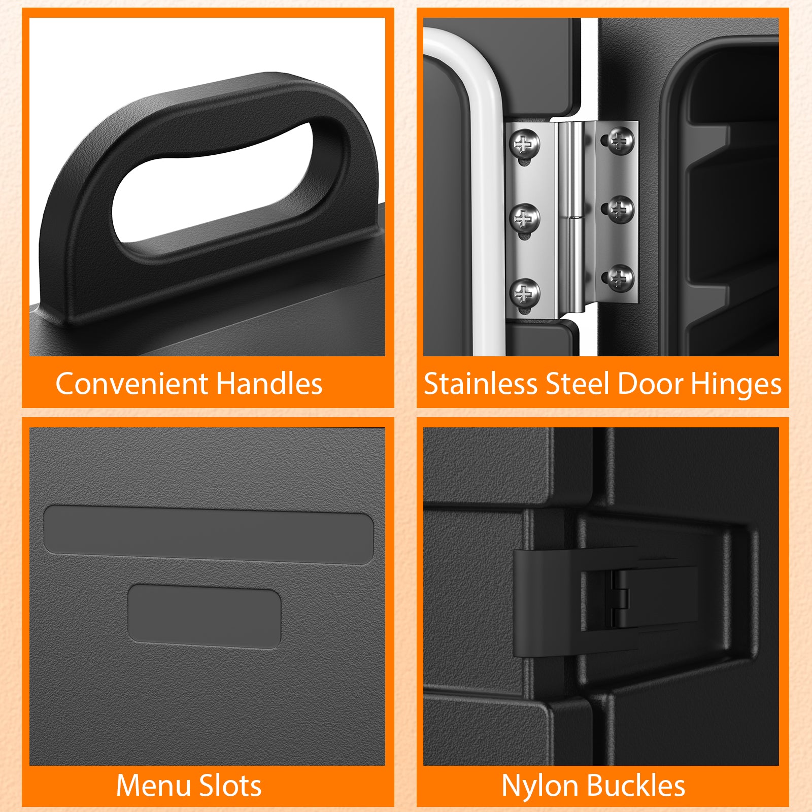 81 Quart Capacity End-loading Insulated Food Pan Carrier-BlackÂ