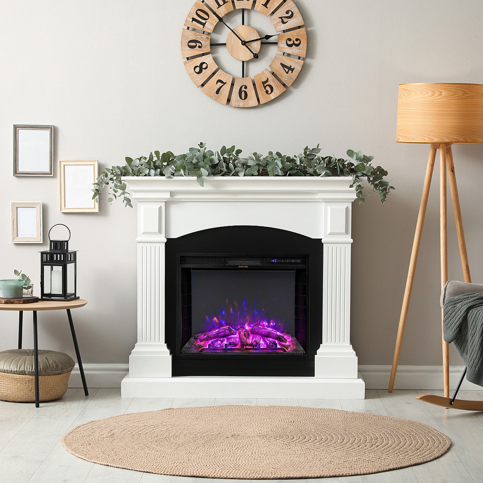26 Inch Recessed Electric Fireplace with Adjustable Flame BrightnessÂ