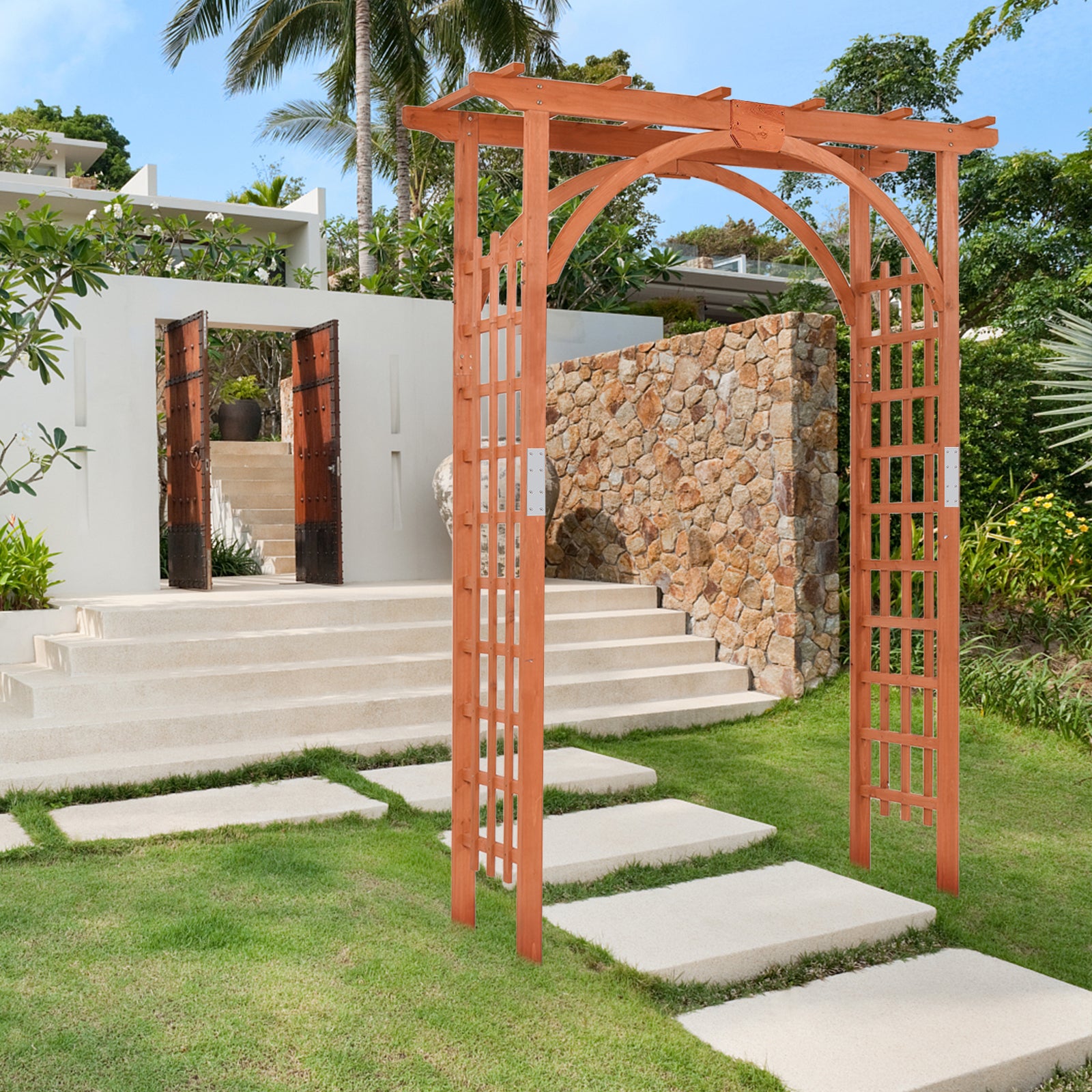 Garden Archway Arch Lattice Trellis Pergola for Climbing Plants and Outdoor Wedding Bridal DecorÂ