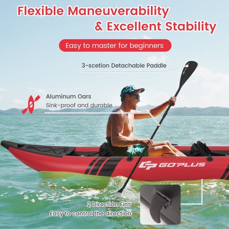 Inflatable 2-person Kayak Set with Aluminium Oars and Repair Kit