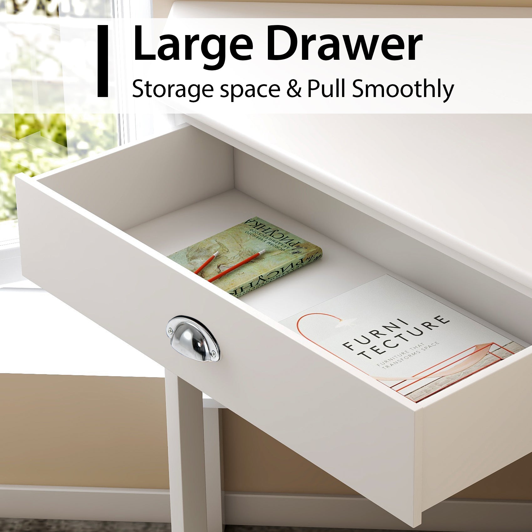 Corner Wooden Piece Laptop Computer Desk-WhiteÂ