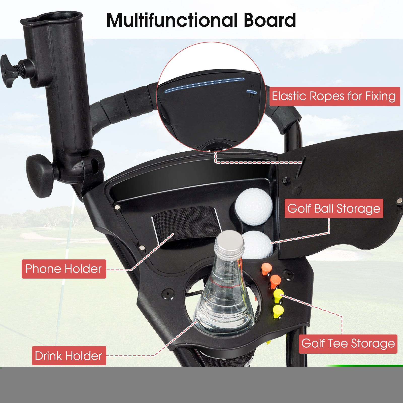 Foldable 3 Wheel Golf Pull Push Cart TrolleyÂ