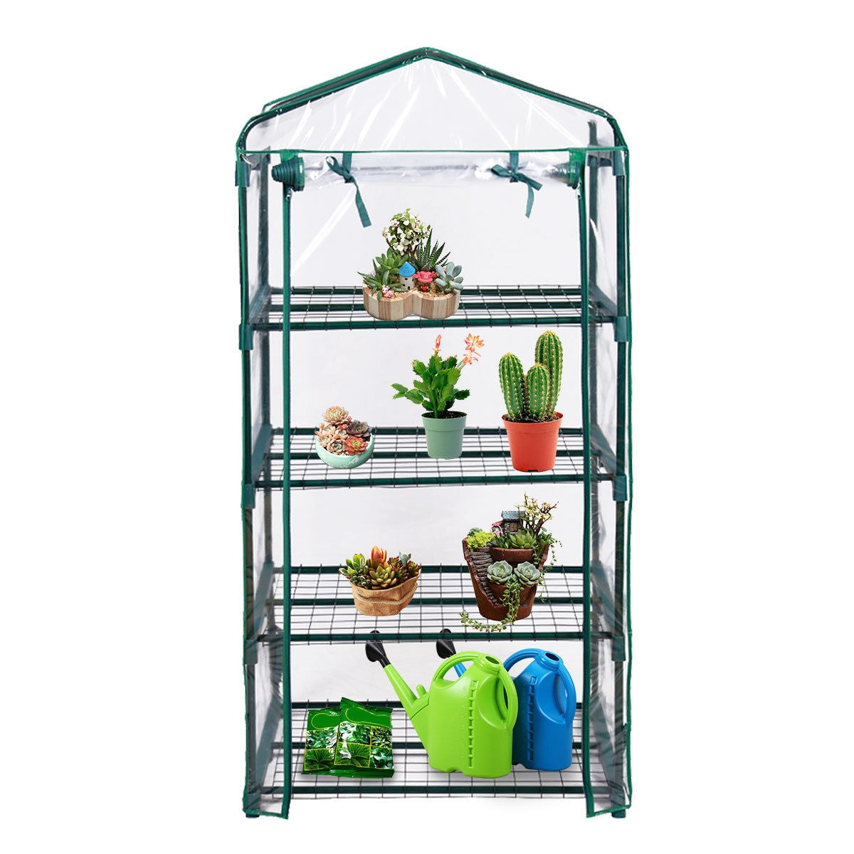 Outdoor Portable Mini 4 Shelves GreenhouseÂ