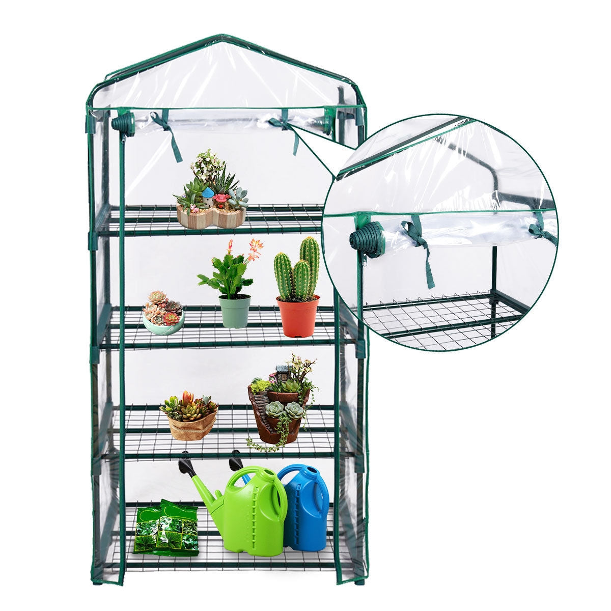 Outdoor Portable Mini 4 Shelves GreenhouseÂ