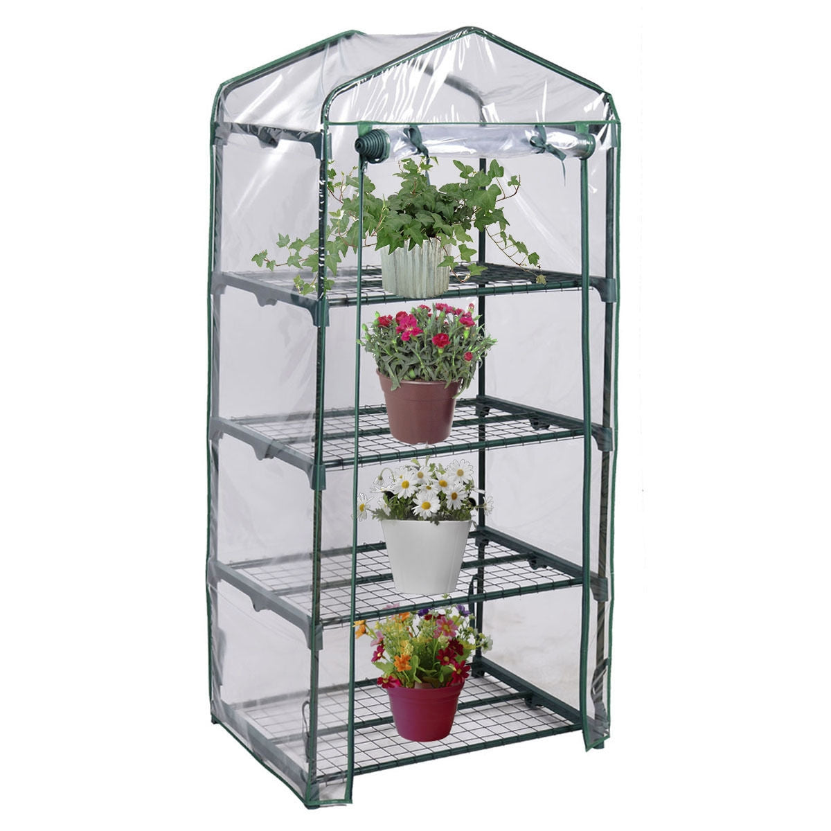 Outdoor Portable Mini 4 Shelves GreenhouseÂ
