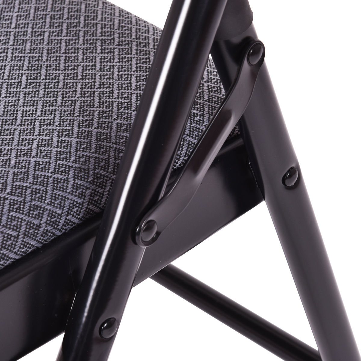 Folding Chair Set with Upholstered Seat and Fabric Covered BackrestÂ