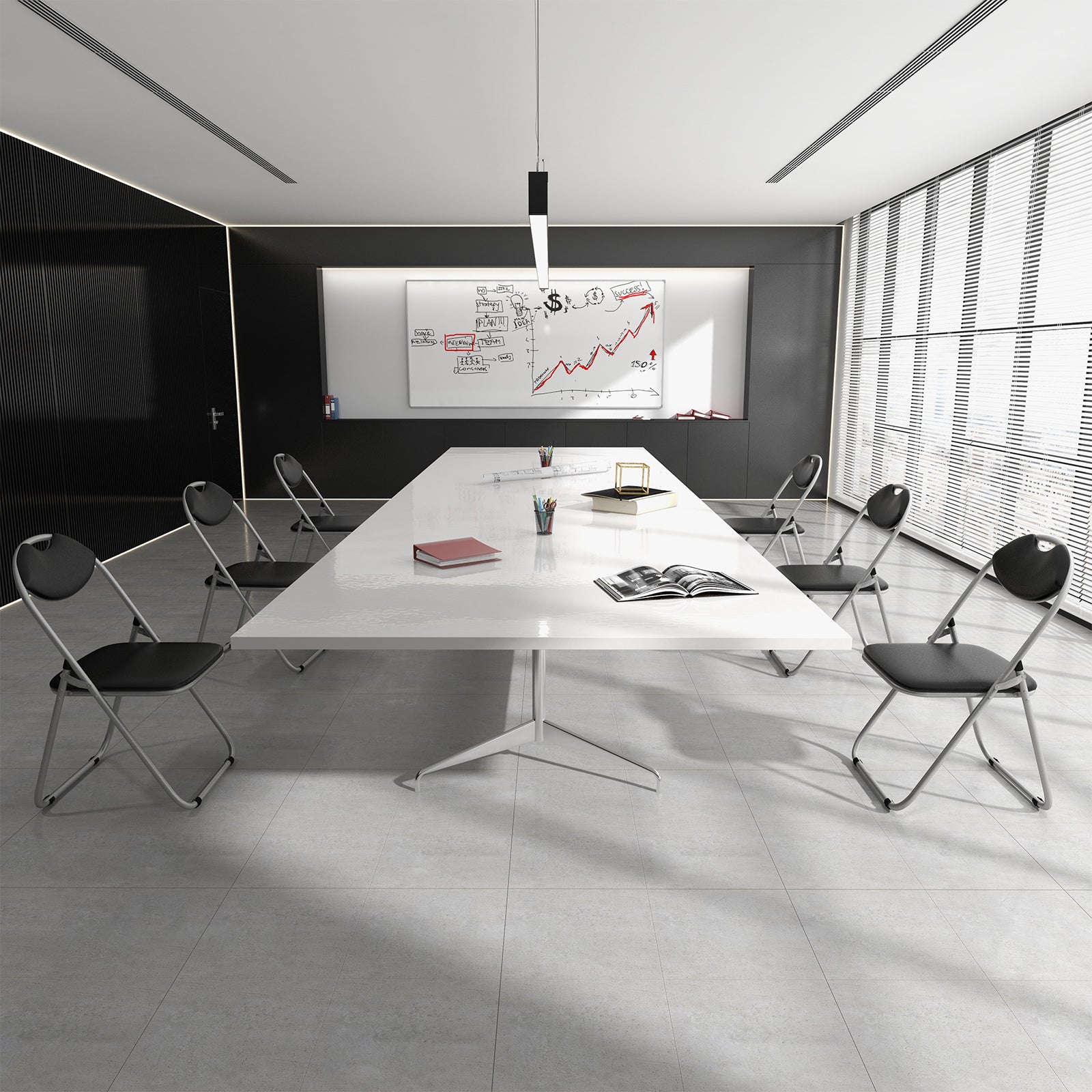 6 Pieces U-Shape Folding Chairs with Hollow HandleÂ