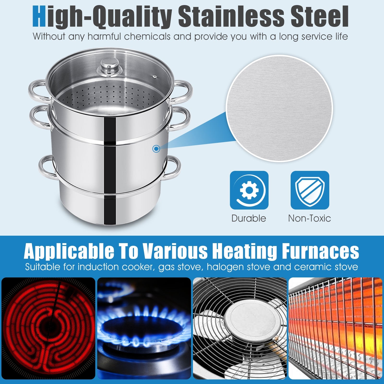 11-Quart Stainless Steel Fruit Juicer SteamerÂ