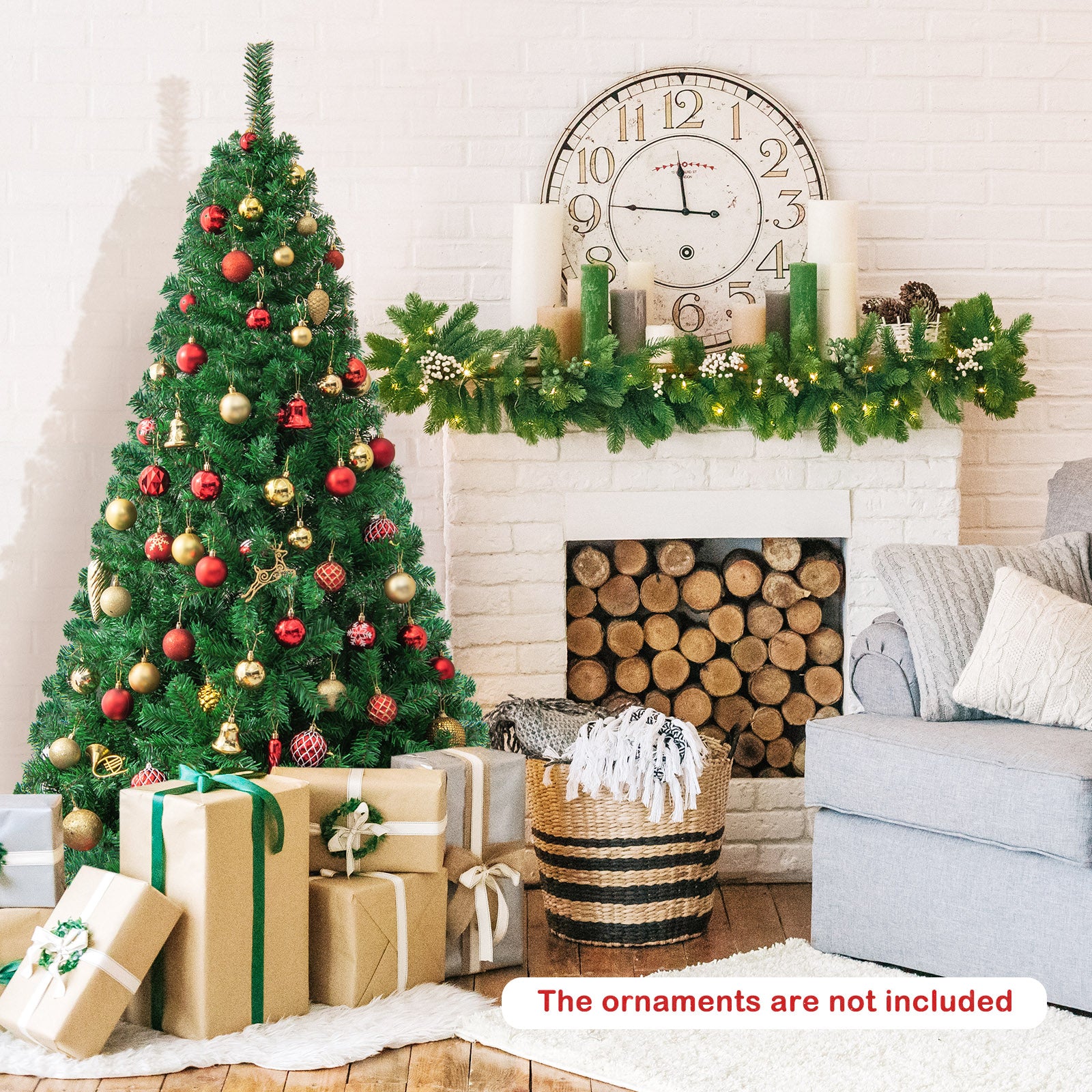 Artificial PVC Hinged Christmas Tree with Solid Metal Stand-6 ftÂ