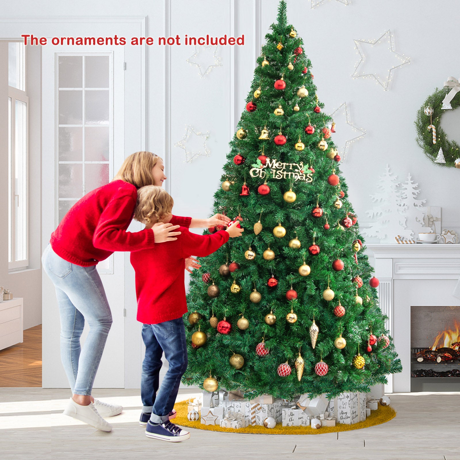 Artificial PVC Hinged Christmas Tree with Solid Metal Stand-8 ftÂ