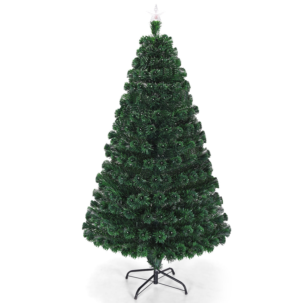 5/6/7 Feet Multicolor Artificial Christmas Tree with LED Light and Metal Stand-6'Â