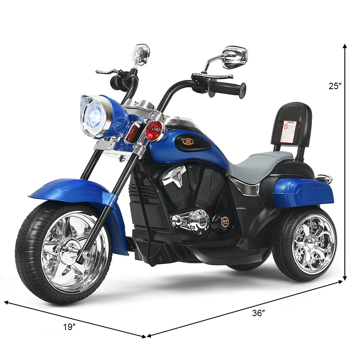6V 3 Wheel Kids Motorcycle-BlueÂ