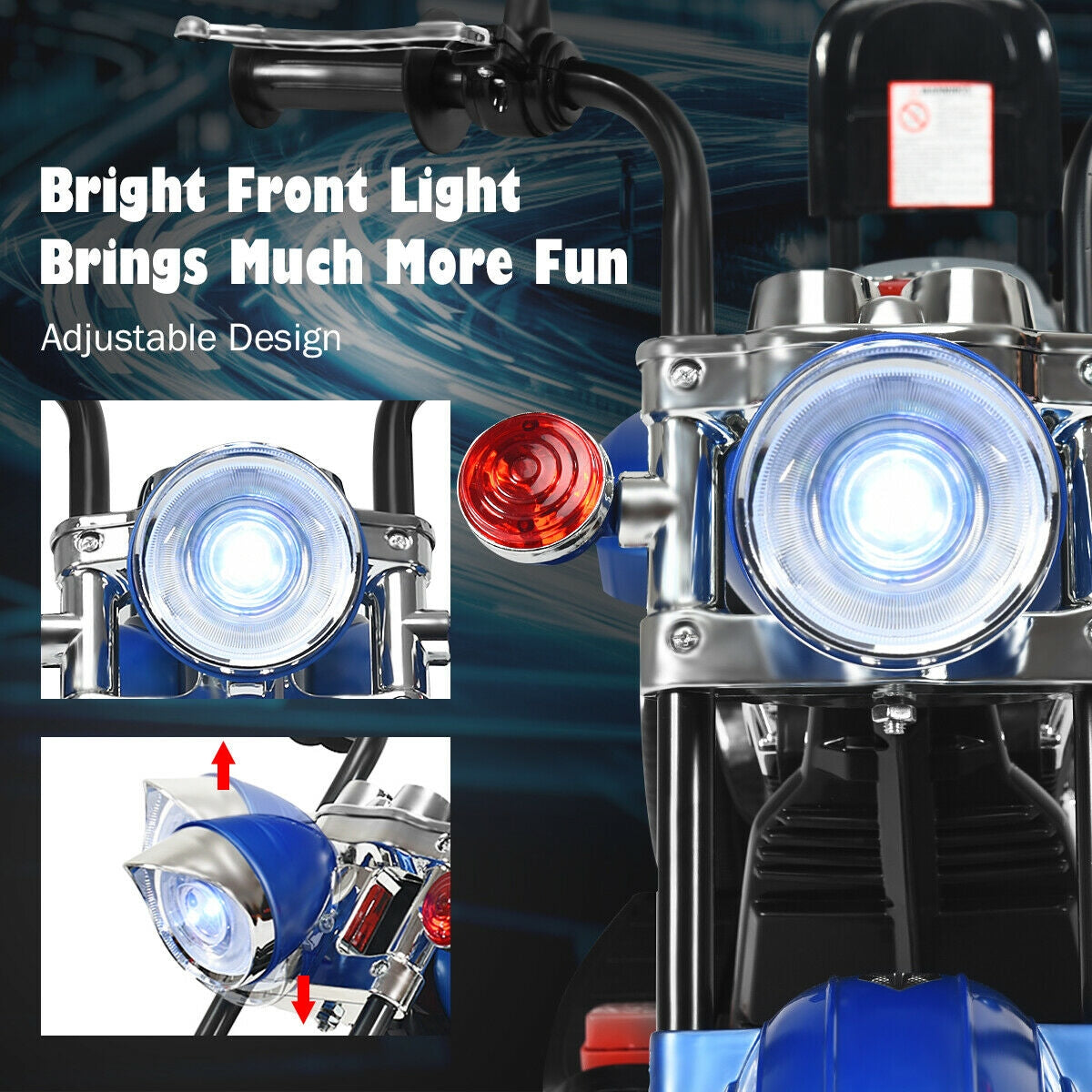 6V 3 Wheel Kids Motorcycle-BlueÂ