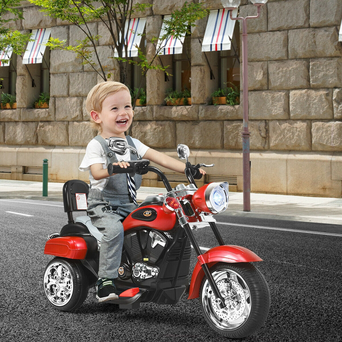6V 3 Wheel Kids Motorcycle-RedÂ
