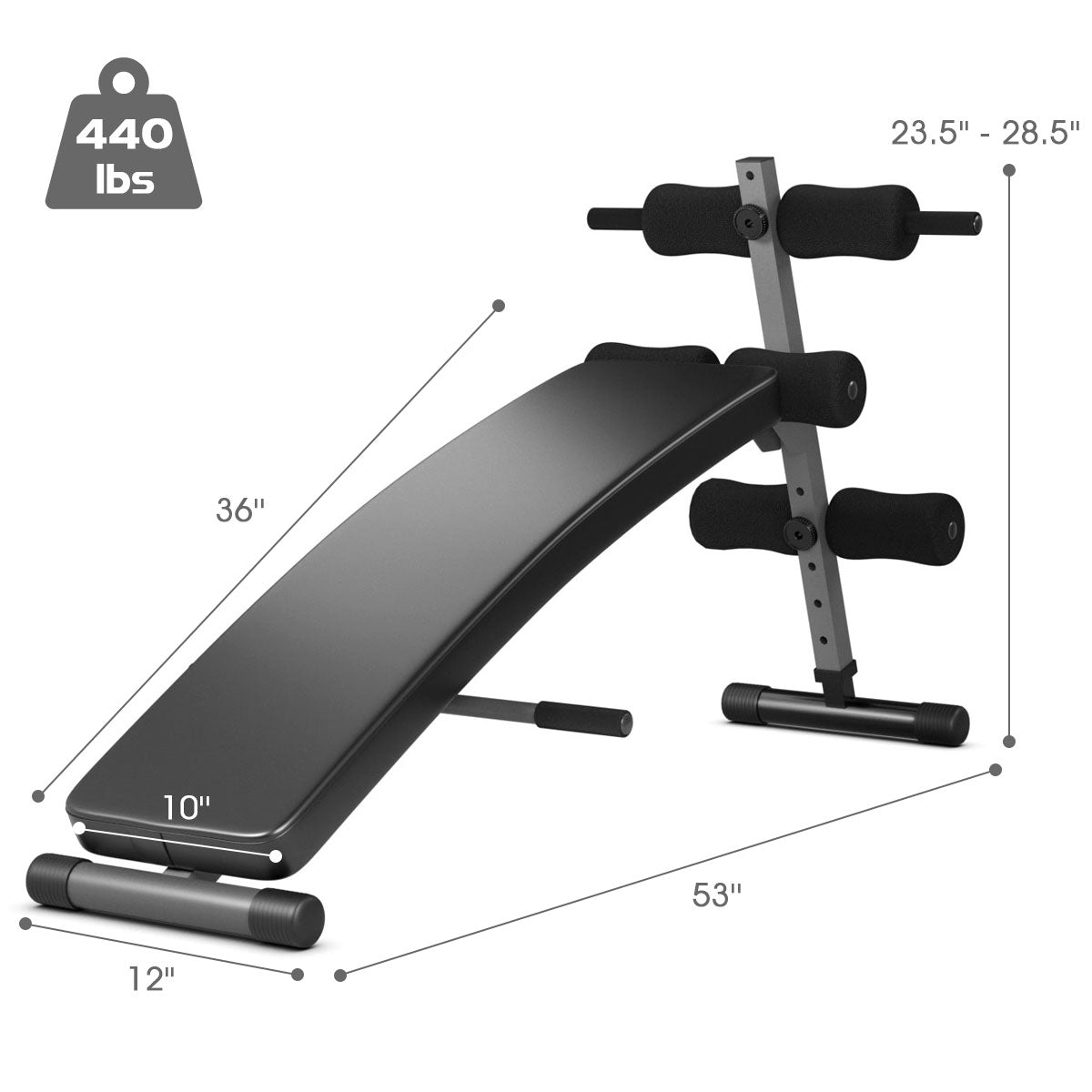Adjustable Arc-Shaped Decline Sit up BenchÂ