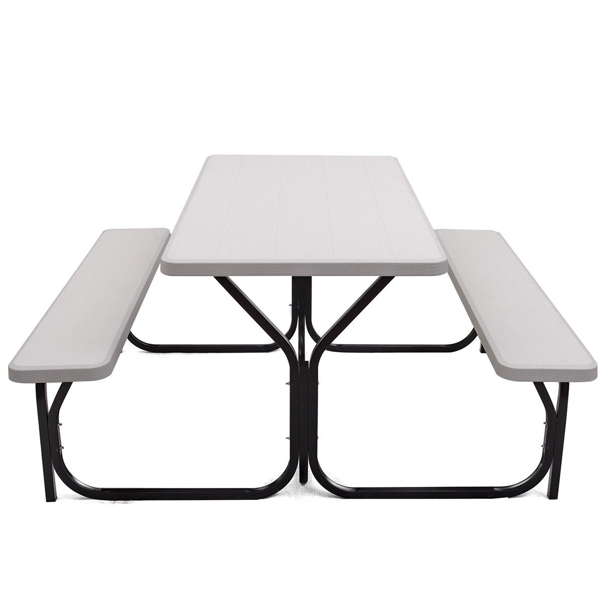 Picnic Table Bench Set for Outdoor Camping -WhiteÂ