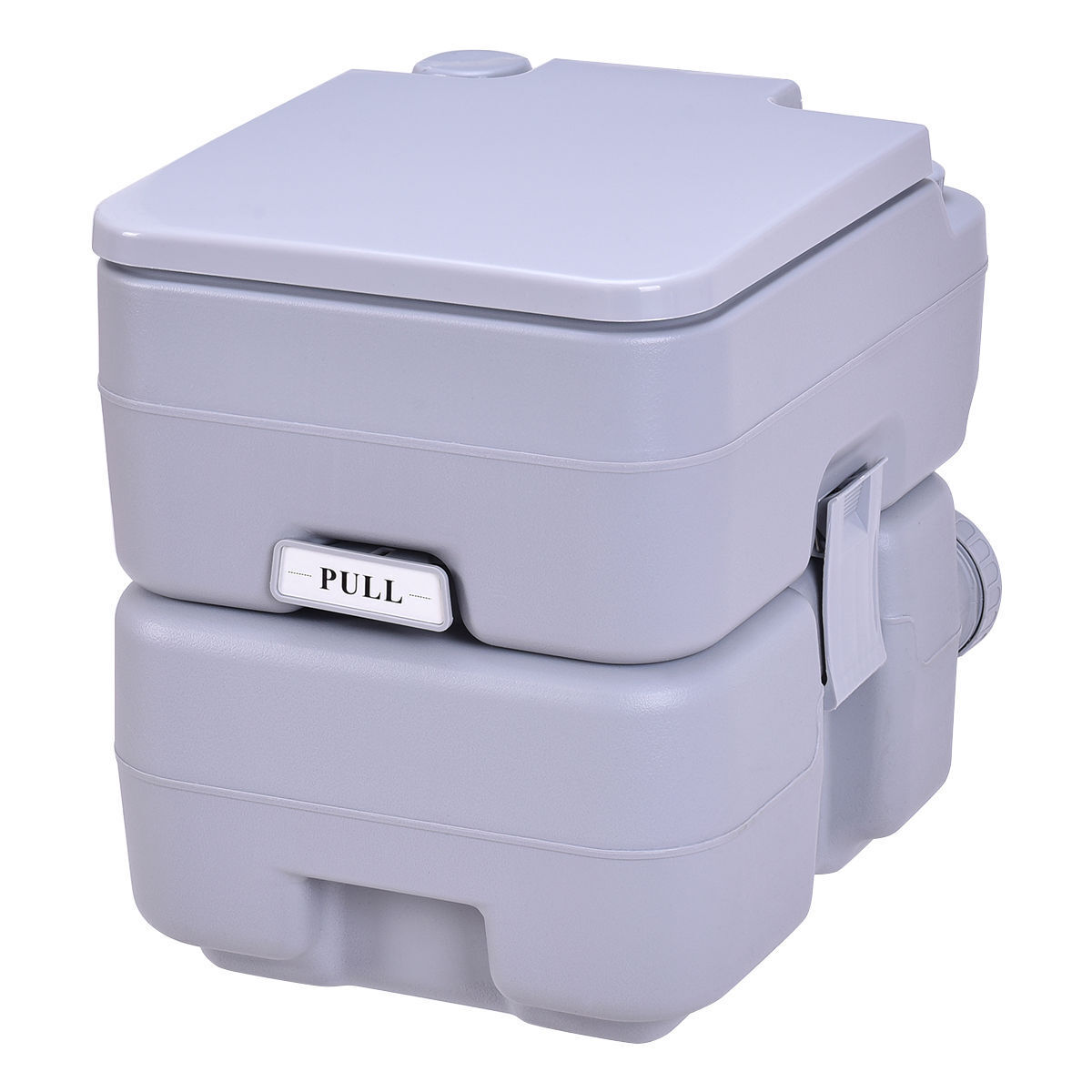 5.3 Gallon Portable Toilet with Waste Tank and Built-in Rotating Spout-GrayÂ