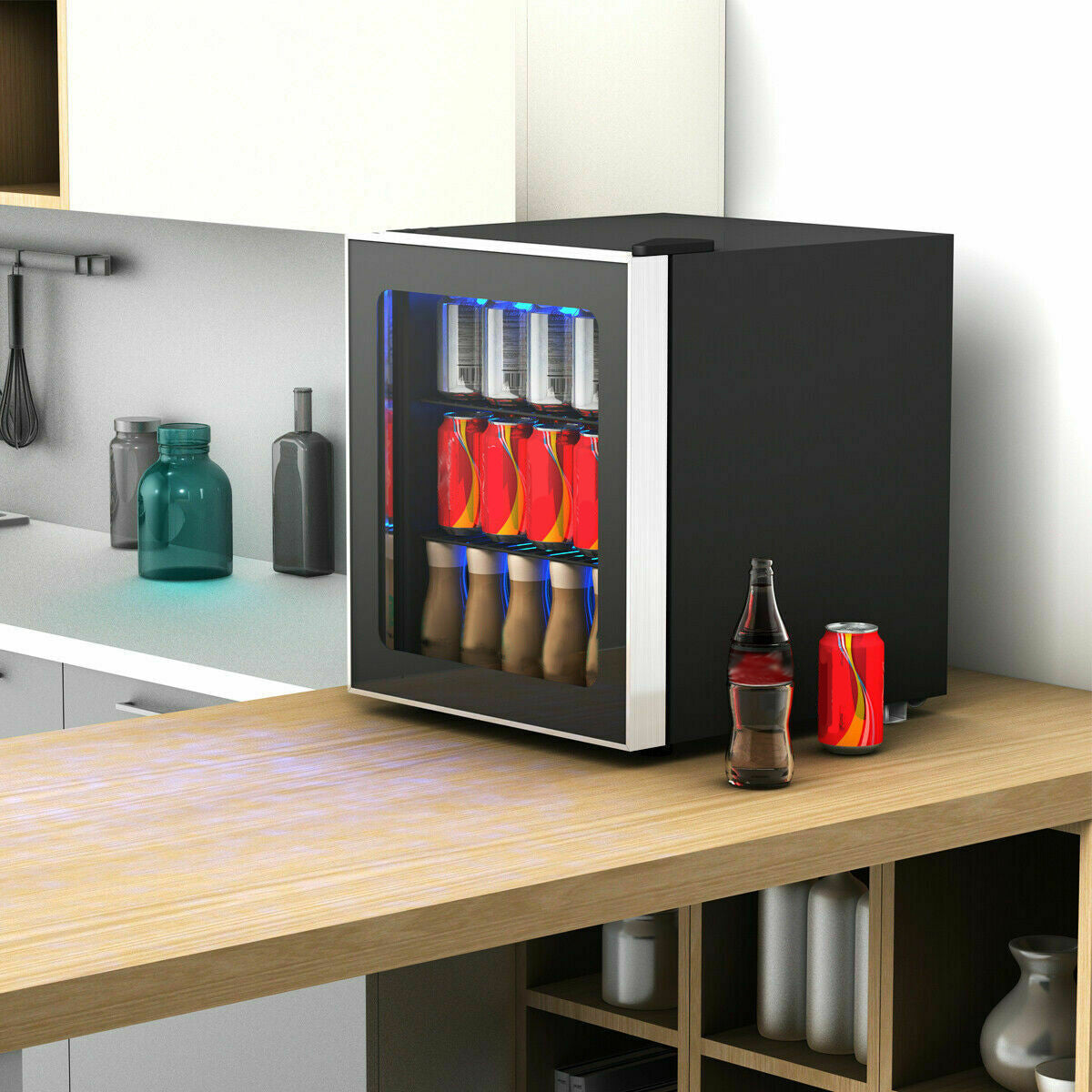 60 Can Beverage Mini  Refrigerator with Glass DoorÂ