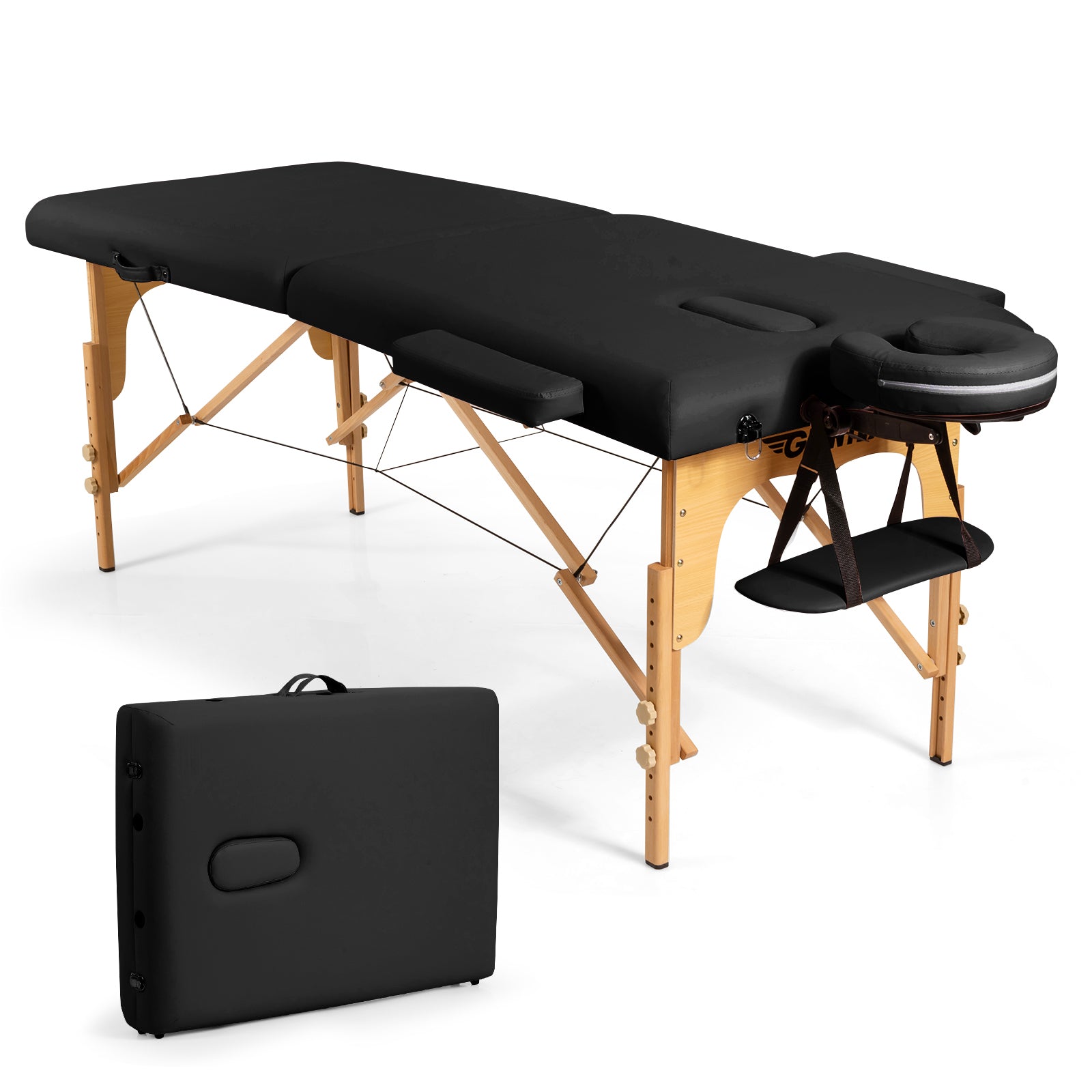 Portable Adjustable Facial Spa Bed  with Carry Case-BlackÂ
