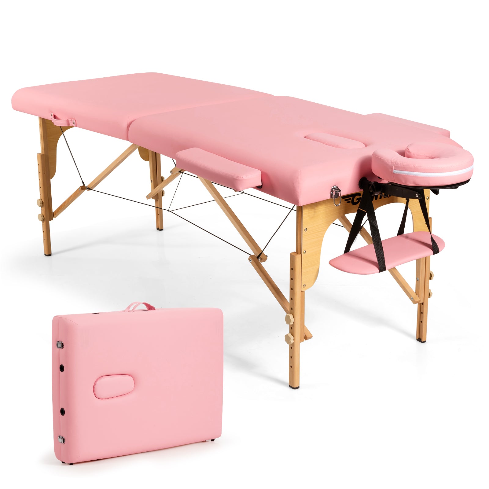 Portable Adjustable Facial Spa Bed  with Carry Case-PinkÂ
