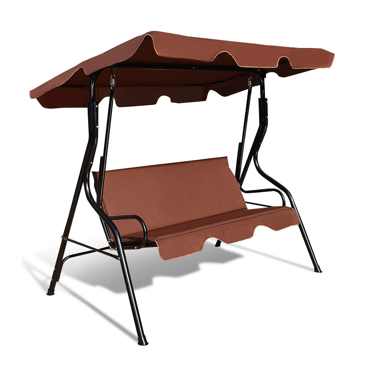 3 Seats Patio Canopy Swing-BrownÂ