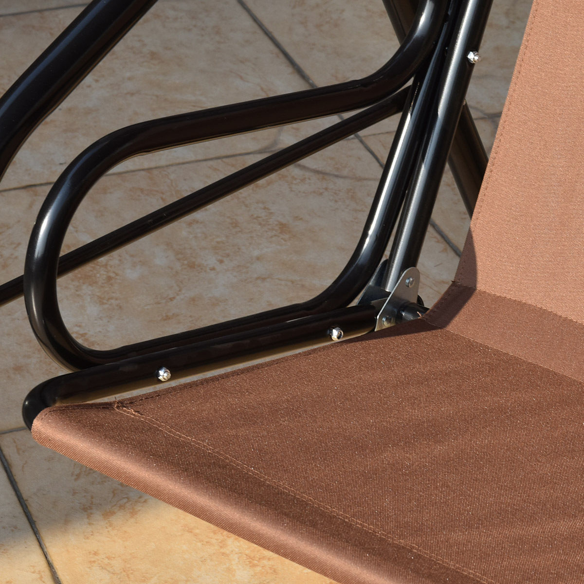 3 Seats Patio Canopy Swing-BrownÂ