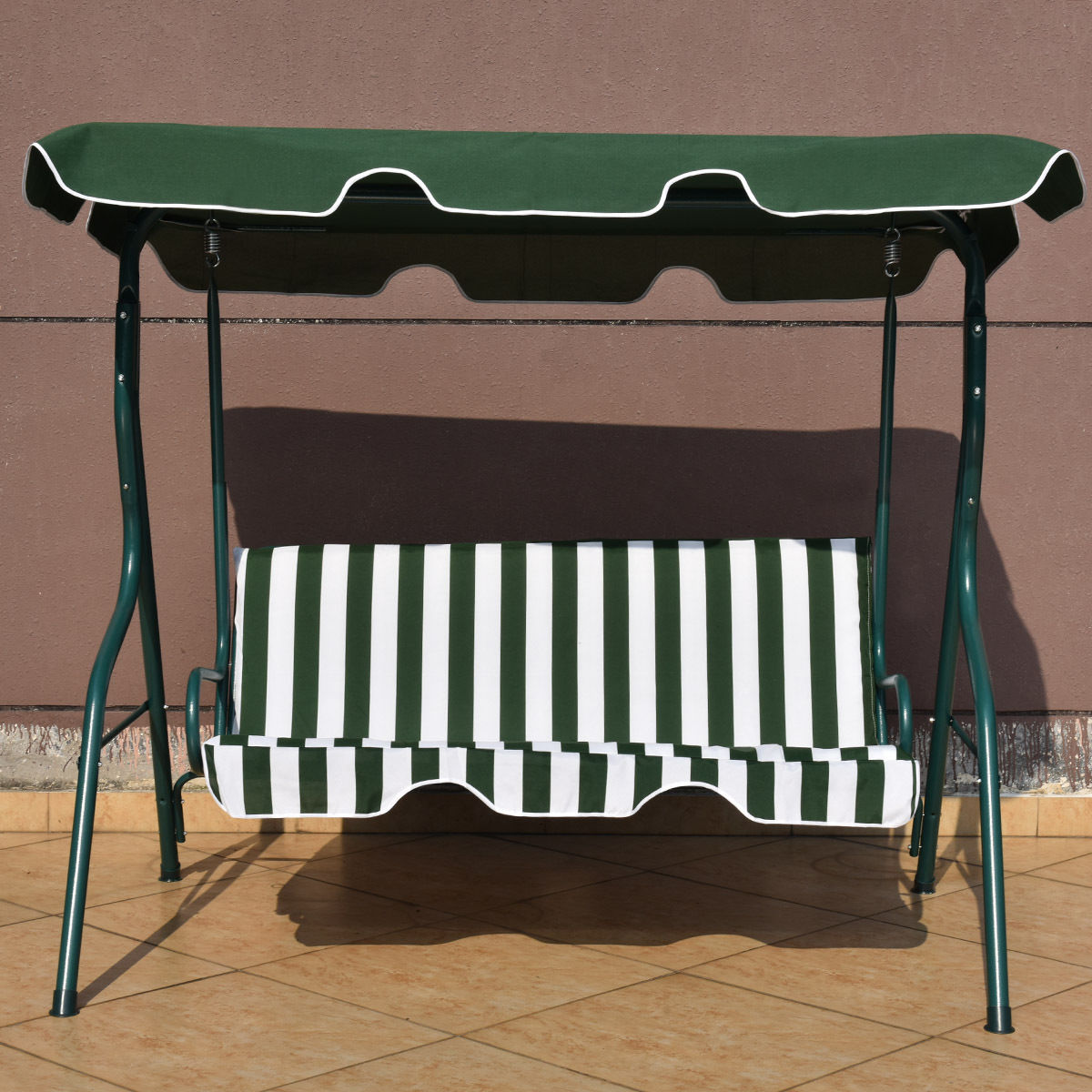3 Seats Patio Canopy Swing-GreenÂ