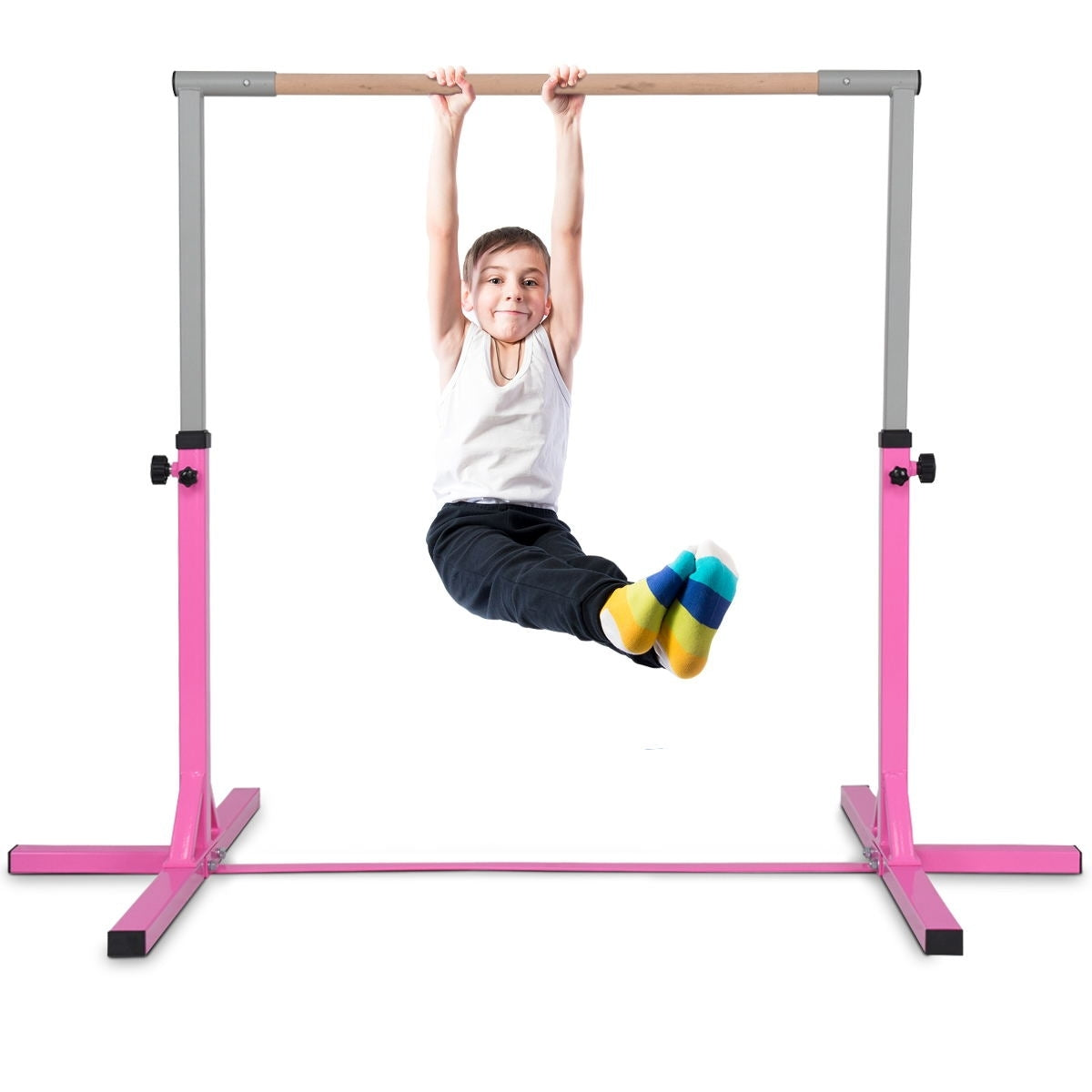 Adjustable Gymnastics Bar Horizontal Bar for Kids-PinkÂ