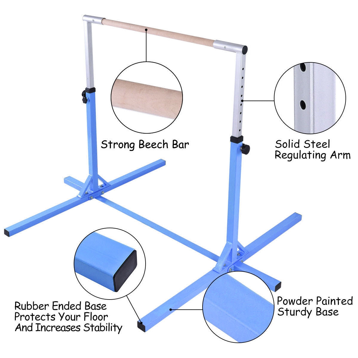 Adjustable Gymnastics Bar Horizontal Bar for Kids-BlueÂ