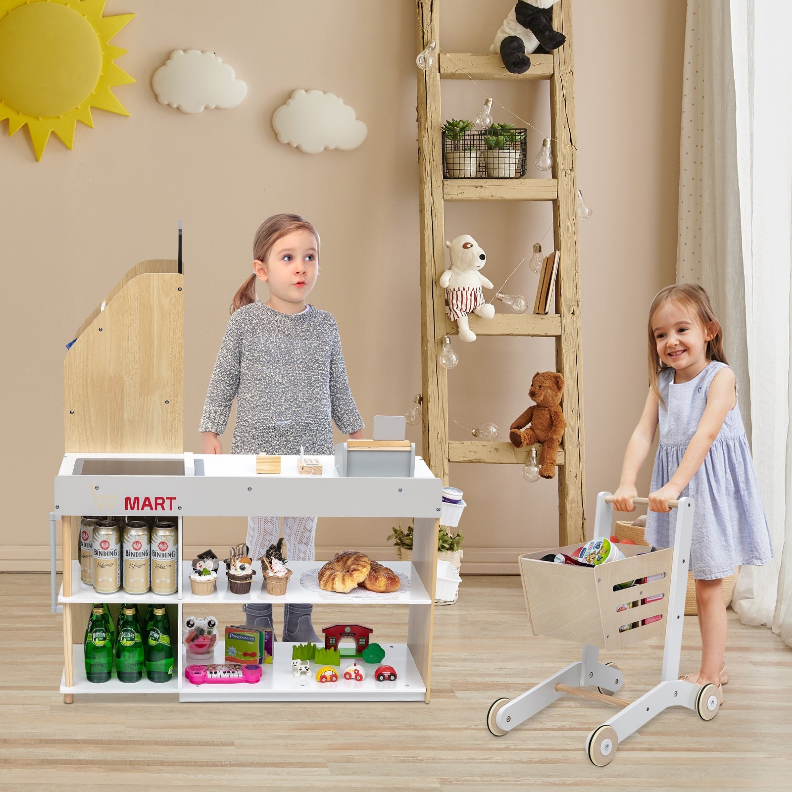 Grocery Store Playset Pretend Play Supermarket Shopping SetÂ