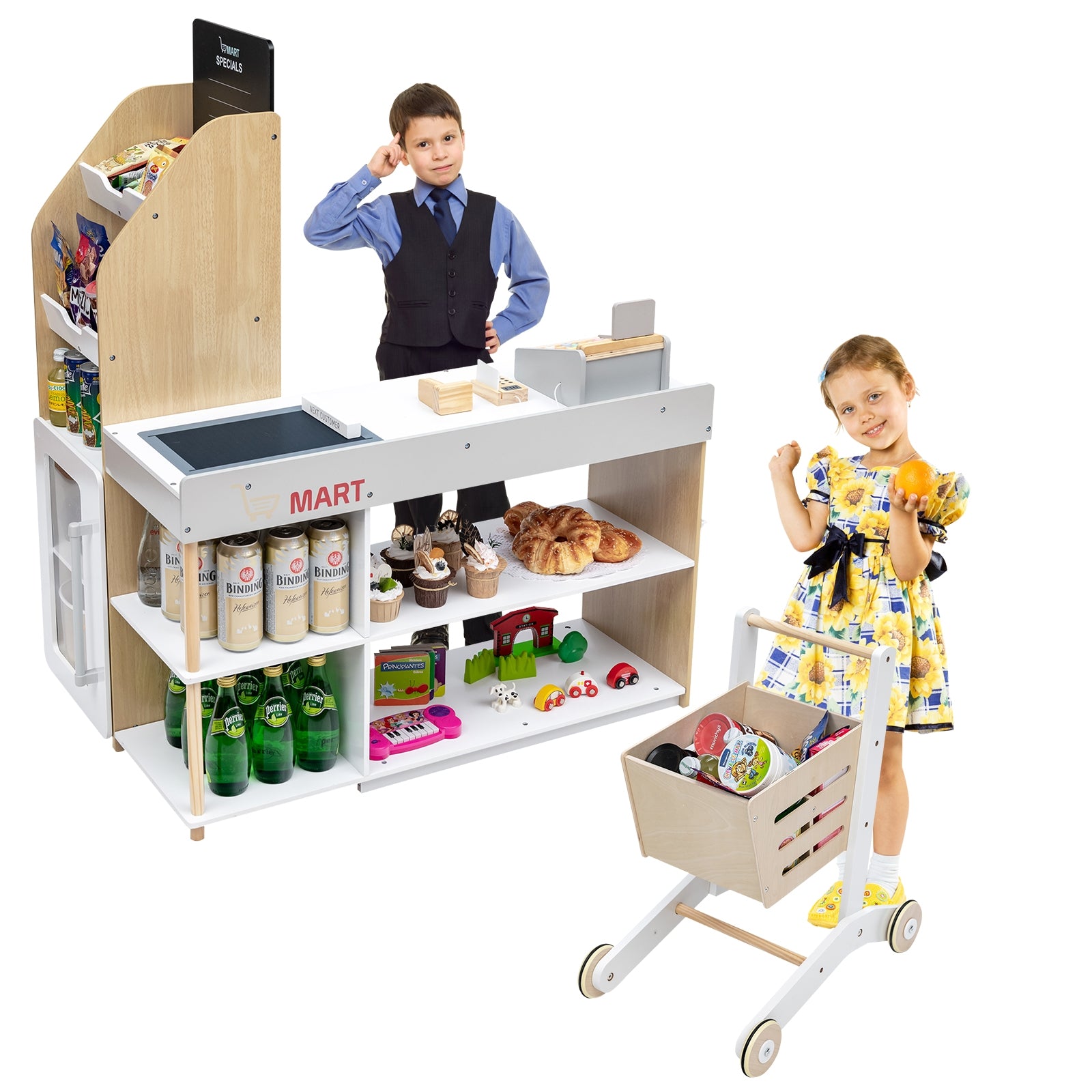 Grocery Store Playset Pretend Play Supermarket Shopping SetÂ