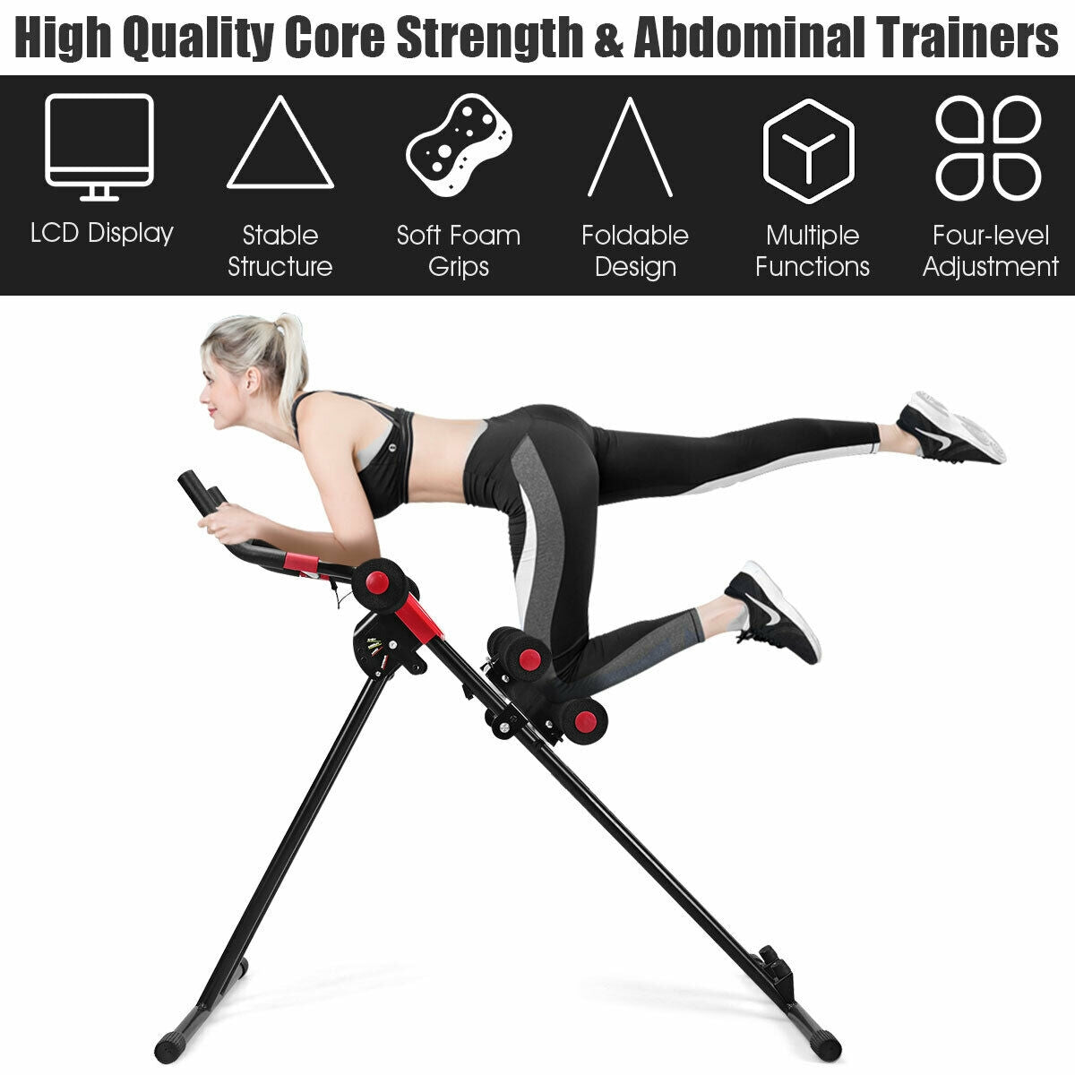 Abdominal Workout Equipment with LCD Monitor for Home GymÂ