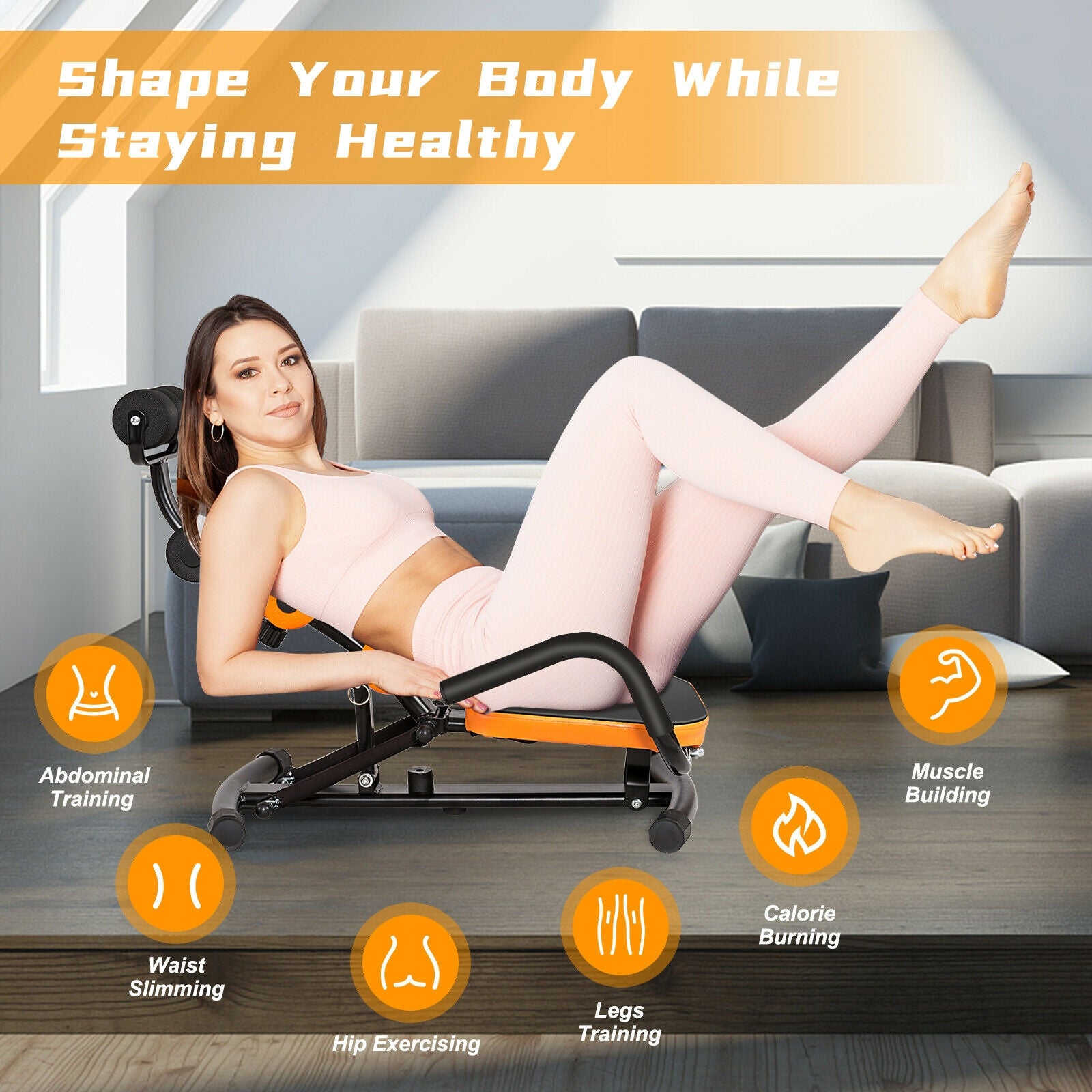 Core Fitness Abdominal Trainer Crunch Exercise Bench MachineÂ