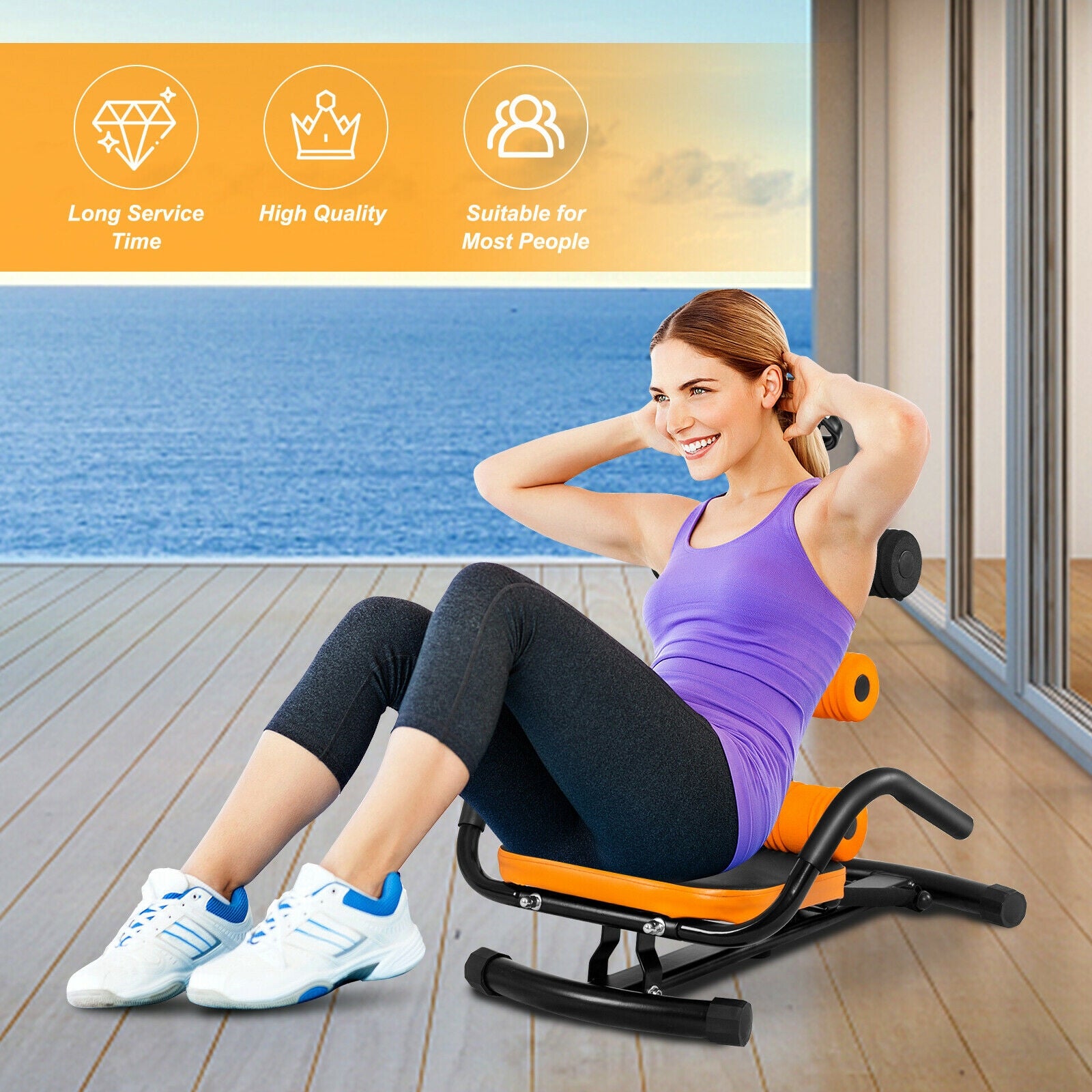 Core Fitness Abdominal Trainer Crunch Exercise Bench MachineÂ