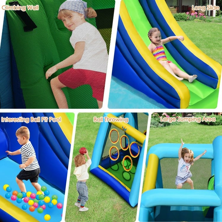 5-in-1 Kids Inflatable Climbing Bounce House without Blower