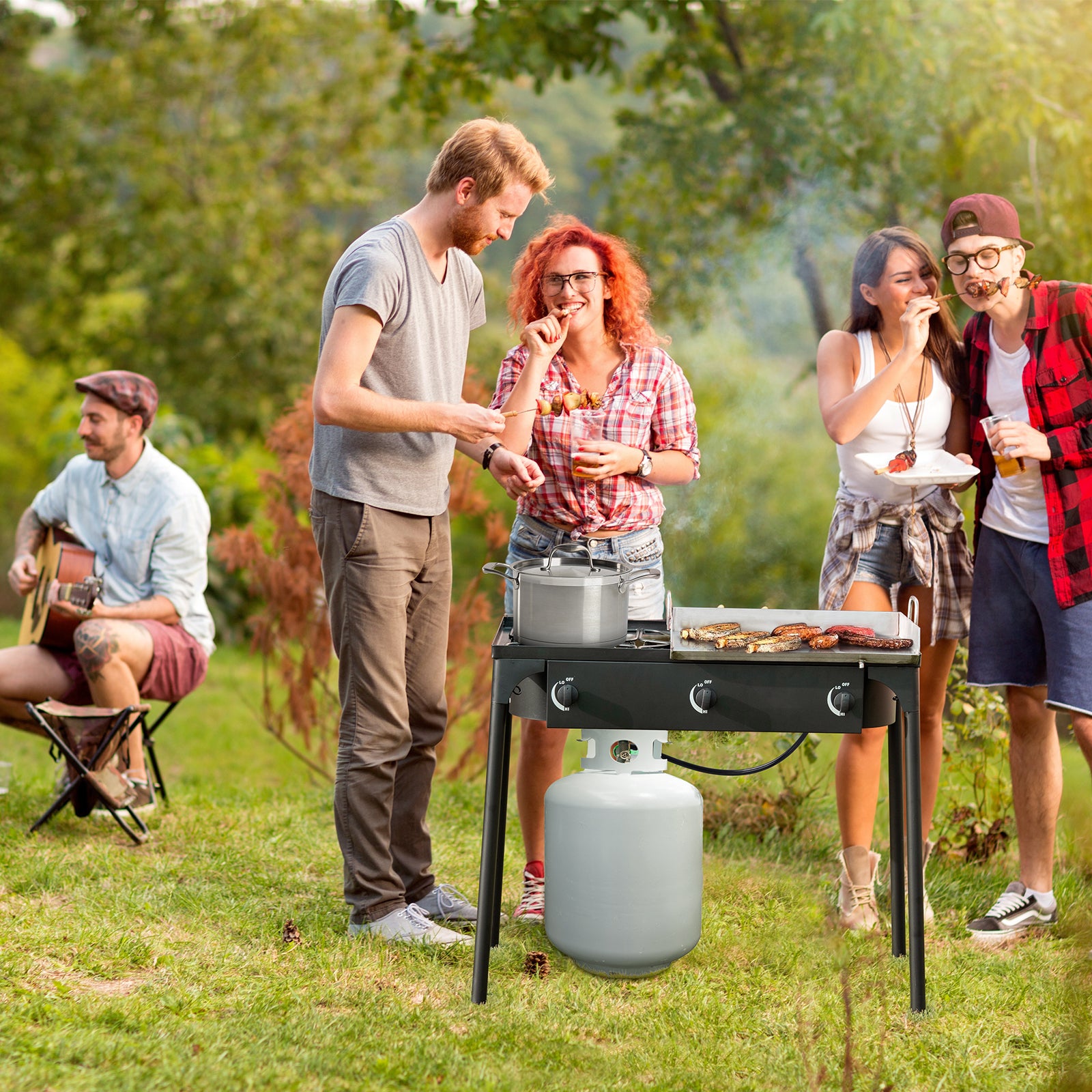 225 000-BTU Portable Propane 3 Burner Gas CookerÂ