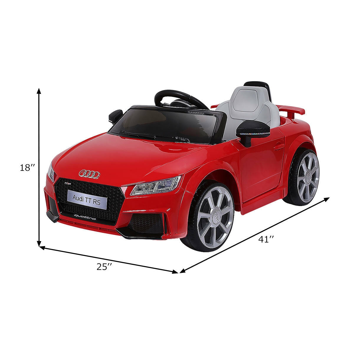 12V Kids Electric Ride on Car with Remote Control and Music Function-RedÂ