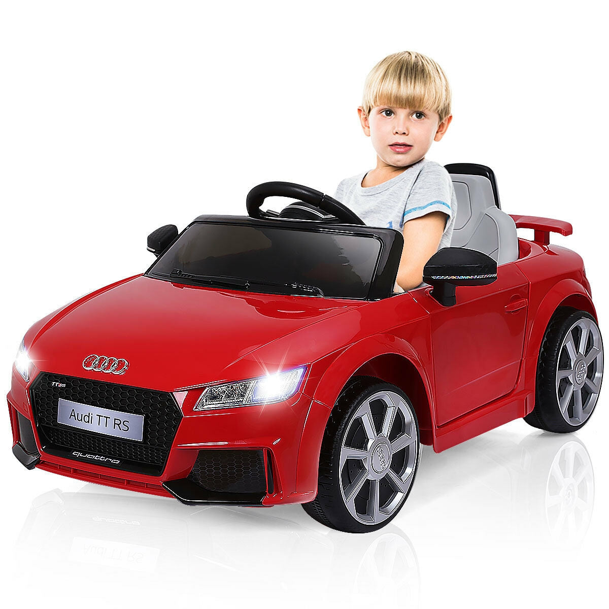 12V Kids Electric Ride on Car with Remote Control and Music Function-RedÂ