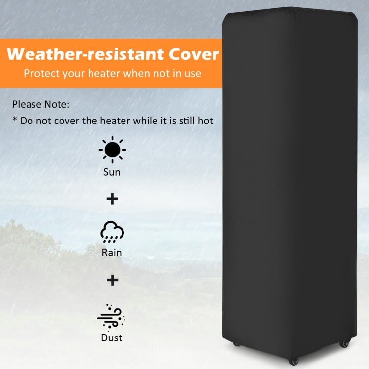 41 000 BTU Propane Patio Heater with Lockable Wheels-Dark Gray