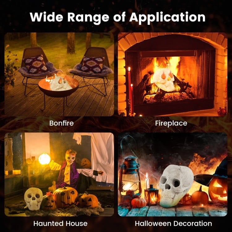 Halloween Fire Pit Skull Halloween Decoration - Beige